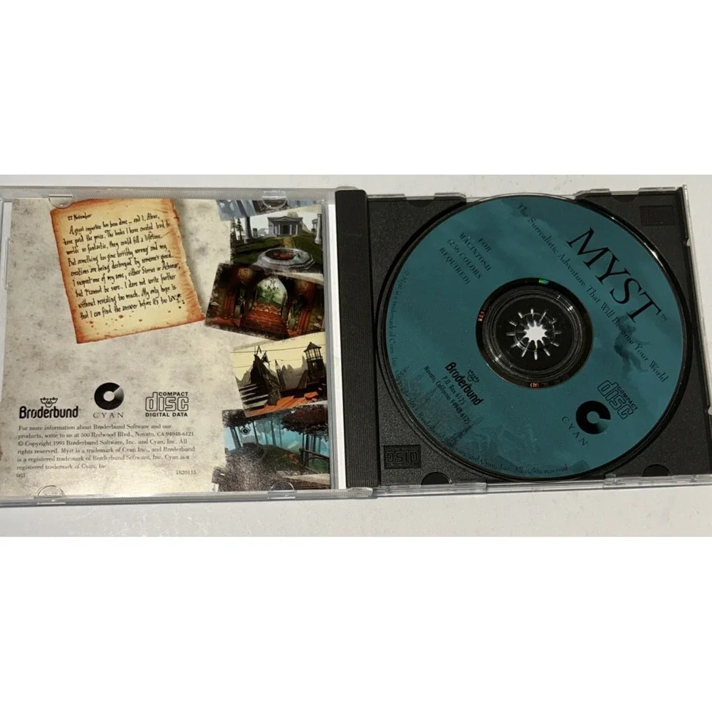 MYST Apple Macintosh CD-ROM Broderbund Software 1994 Game and Manual: Vintage